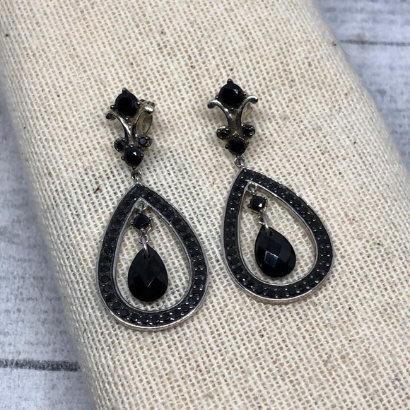 Chuck Clemency? sterling silver 925 dressy statement dangle drop earrings, mark. - Picture 1 of 7